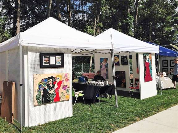 Fond memories of Lake Mohawk Pool Artist Nina Palumbo at the Festival of Art and Wine Tasting Event held at LM Pool
