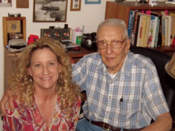 A remembrance of D-Day Lieutenant Colonel Henry Supchak, USAF Retired, of Newton author of "The Final Mission," with his daughter Elizabeth Hoban, also of Newton, who co-authored the book