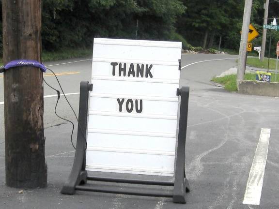 Locals compare Tropical Storm Isaias to Sandy The Pochunk Fire Department expressed their appreciation to the power companies working day and night shifts to restore everyone’s electricity. According to JCPL and Sussex Rural Electric, thousands lost power for days after the storm. (Photo by Janet Redyke)