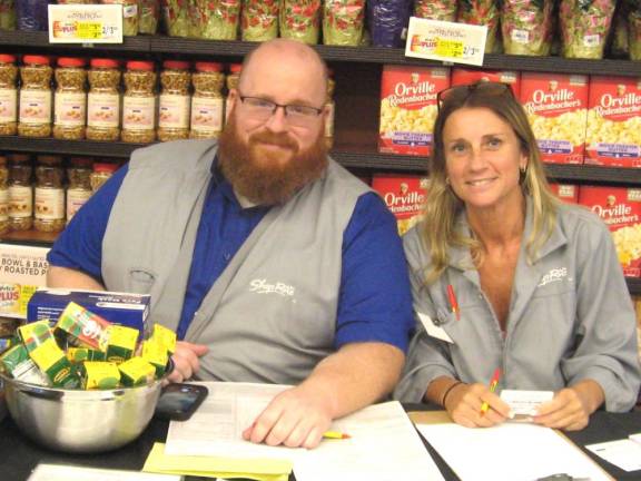 Urgent blood donation need continues Sean and Kim of the Franklin ShopRite register blood donors at the drive on August 8.