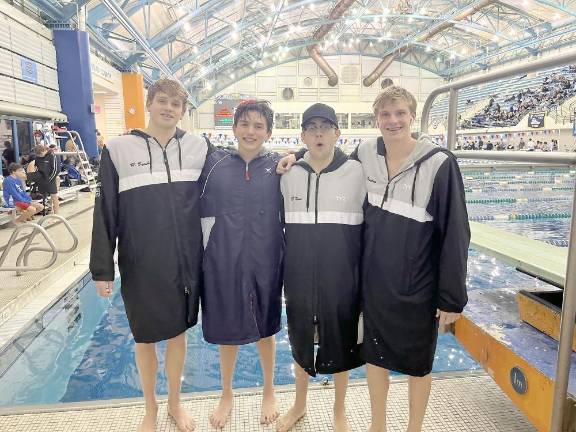 Sussex County YMCA swimmers head to national meet The Sussex County YMCA swim team’s 15-18 Boys 200 freestyle relay team will compete at the YMCA Short Course national meet in Greensboro, N.C., in April. From left are Henry Bysshe of Sparta, Jacob Panzarella of Ogdensburg, JJ Kane of Sparta and John Postma of Branchville.