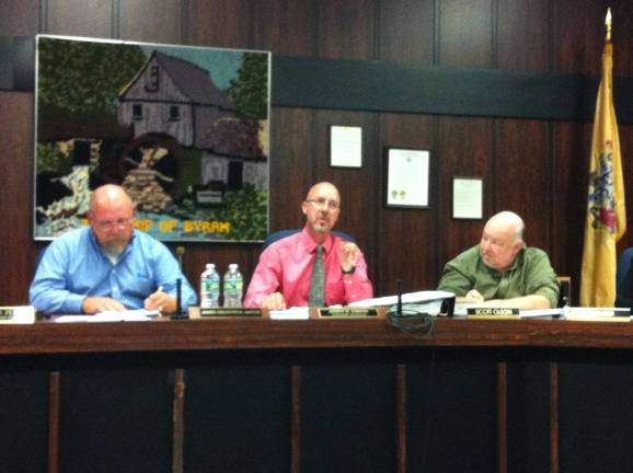 Byram still sparring over new municipal building From left, Byram Mayor James Oscovitch, Township Manager Joseph Sabatini and Councilman Scott Olson. Photos by Liam Donovan