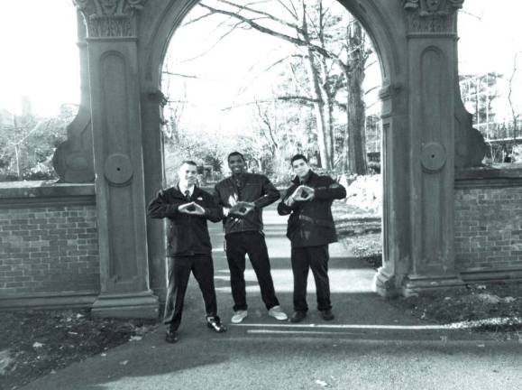 Lenape DECA goes to states From left: Andrew LaBell, Rajahn Cleveland and Gabriel Ortega, Lenape students and DECA officers, are seen at Ramapo College of New Jersey for the 2012 DECA Regional Competition. The diamond hand-shape they are displaying is the official symbol of DECA.