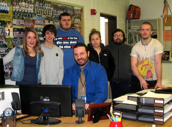 Butler named Kittatinny HS teacher of the year Steve Butler is shown in the picture with some of his students. Standing behind him from left are Melissa Framarin, Dan D’Errico, Phil Bajkowsky, Zoe Kodrowski, Ed Bentley and Scott Costello. Submitted photo