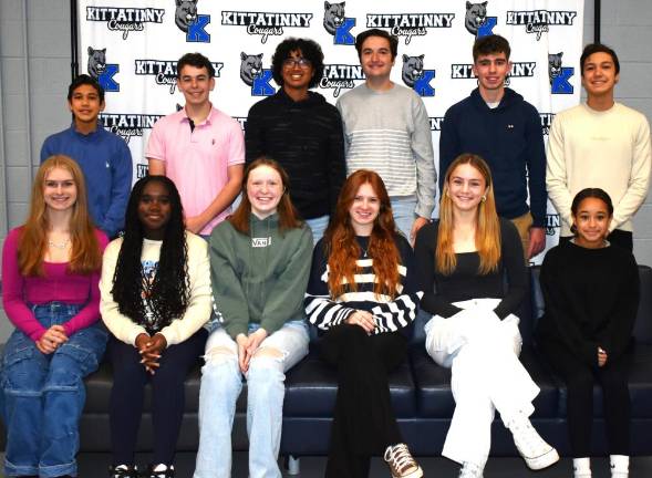Kittatinny choir students honored Front row, from left, are Reese Berg, Abby Civil, Clay Valleau, Lillian Hanlon, Gianna Caruso and Stella Jones. Back row, from left, are Jonathan Kerns, Logan Sellers, Andre Moquete, Dan Wallace, James Whitby and Nate Kern.