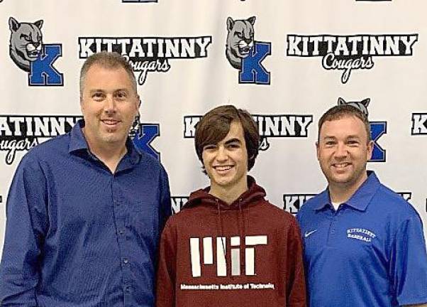 (Left to right): Pete Demartini, Matthew Turner and Principal Brian Bosworth.