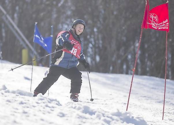 Mountain Creek hosts Special Olympics An athlete skis down the slope at Mountain Creek.