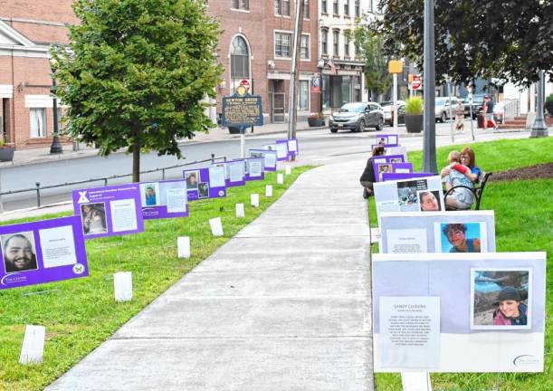 Photos: Overdose Awareness Day Photos of people lost to overdoses line the walkway on the Newton Green on Wednesday, Aug. 28 to mark International Overdose Awareness Day. (Photos by Maria Kovic)