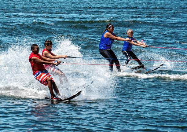 Sparta. Fourth of July events In the Lake Mohawk Ski Hawks flag line are Quinn Miles, Blake Pituch, Samantha Stevens and Julie Niemczyk.