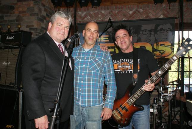 Reunification party for Sparta youth football From left, State Sen. Steven Oroho, Mohawk House Proprietor Steve Scro and Nerds lead singer Jim Garcia Photos by Leslie Sullivan