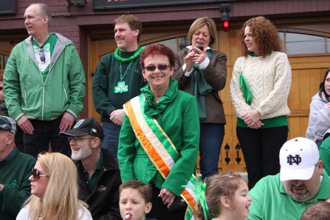 Irish pride Photos by gale Miko Parade Grand Marshall Peggy Cofrancesco and her family at the St. Patrick's Day parade in Newton.