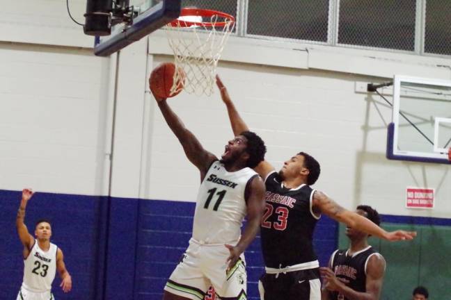 Sussex County's Raymere Grant handles the ball during a shot in the first half.