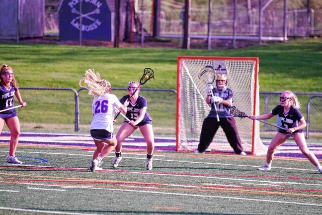 Patriots win 2 silvers in H/W/S Championships The Lions defend their goal from an incoming Lenape Valley player.