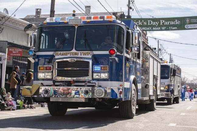 The Hampton Township Fire Department takes part in the parade.