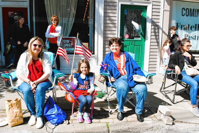Photos: Memorial Day Parade in Newton Courtney and Brianna Bonkoski and Marguerite Kobrick of Newton wait for the Memorial Day Parade to begin.
