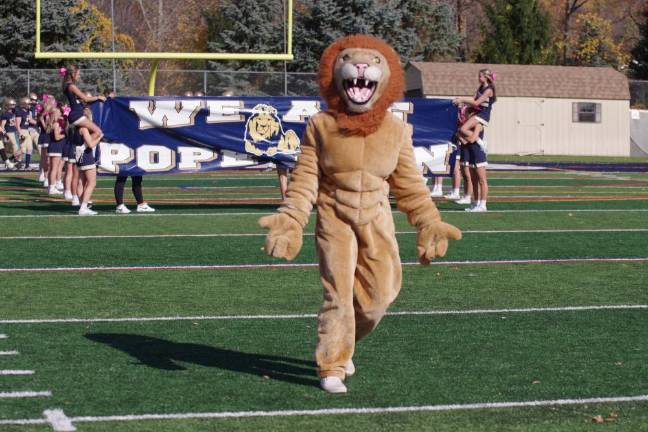 Newton, Sparta, Sussex Tech advance to semis in playoffs The Pope John Lion mascot was ready for some football!