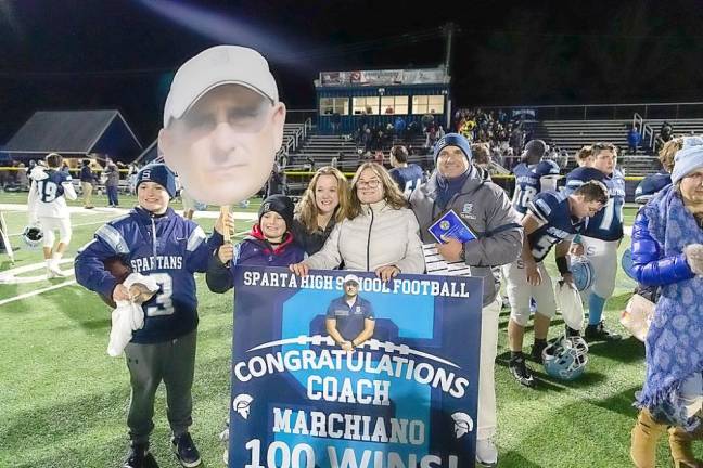 Coach Marchiano with his family, his wife, Shannon, daughter Gianna, and sons Frankie and Dominick (Photo provided)