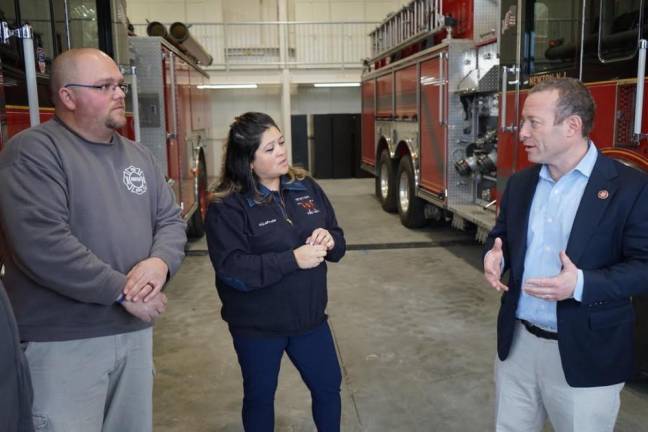 Congressman Josh Gottheimer visits first responders in Newton.