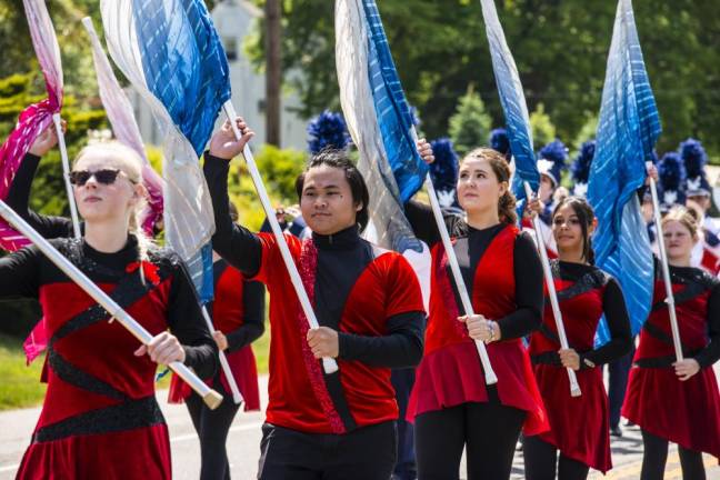 BP3 Members of the Lenape Valley Regional High School Color Guard march in the parade.