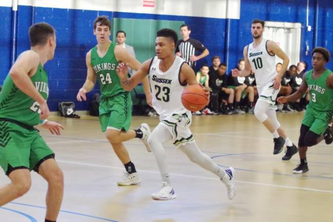 Sussex County's Brandon Kinsella is on the move with the ball in the second half.