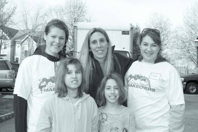 Local Girl Scouts pitch in to help fellow scout Mary Nelson of Mahwah (bottom left) suffers from neurofibronatosis, a genetic disorder that causes tumors to grow on nerve tissues. Also pictured are Mary's mother, Kim, and sister Sophia. Kim Rochette is pictured on the left with Victoria Pizzulo, right.