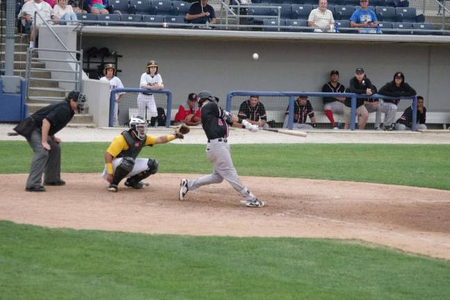 Miners bury Jackals on the diamond Jackals batter Seth Spivey fouls one off.