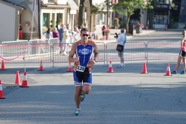 Twenty-nine-year-old triathlon participant Sean Oroho, of Cedar Knolls, finished 10th overall with a time of 1:11:17.41.