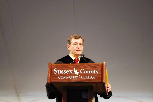 Hats off to SCCC Class of 2017 Richard A. Levao, president of Bloomsfield College, gives the keynote address.