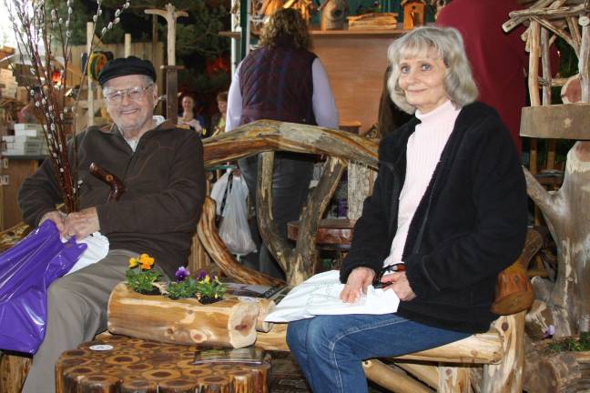 It happens every year Edward Shawger and Dotty Bolger, both from Sparta, decided to take a brief rest during their visit to Springfest.