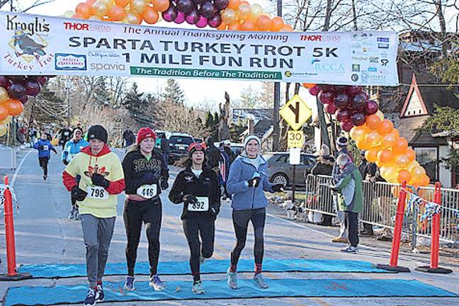 Last year's Turkey Trot finish line. This year's Turkey Trot takes place on Nov. 28, 2019. The One-Mile Fun Run starts at 8:15 a.m. and the 5K begins at 8:45 a.m. Both routes kick off in White Deer Plaza and follow East Shore Trail alongside Lake Mohawk. Each registered participant will receive a goody bag while supplies last.