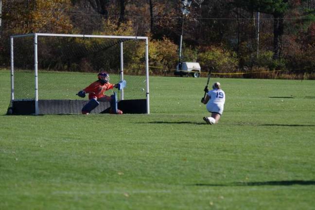Kittatinny defeats Mountain Lakes Jennifer Smalley (19) scored on a penalty strike with less than a minute remaining that lifted Kittatinny over Mountain Lakes for the win.