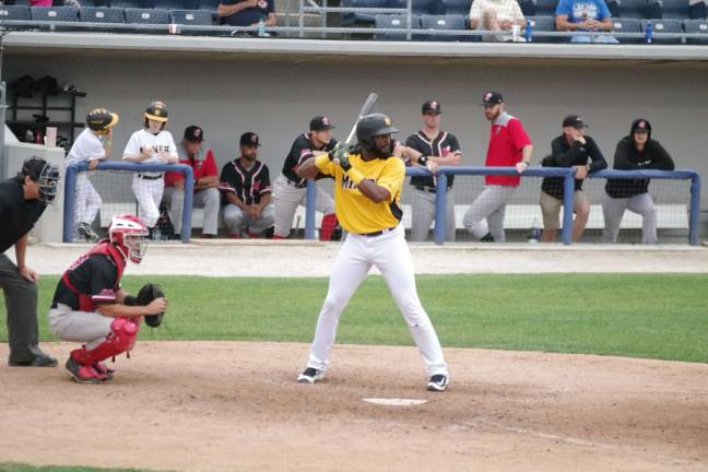 Miners bury Jackals on the diamond Sussex County batter Audy Ciriaco is ready to hit in the fourth inning. Ciriaco had three hits in the game.