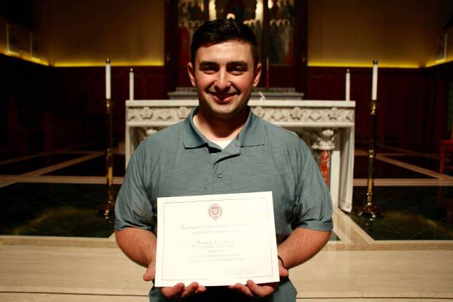 Cutrone makes dean's list at Fordham Fordham student Frank Cutrone celebrates following his recognition to the dean’s list for the 2016-2017 academic year. Photo provided