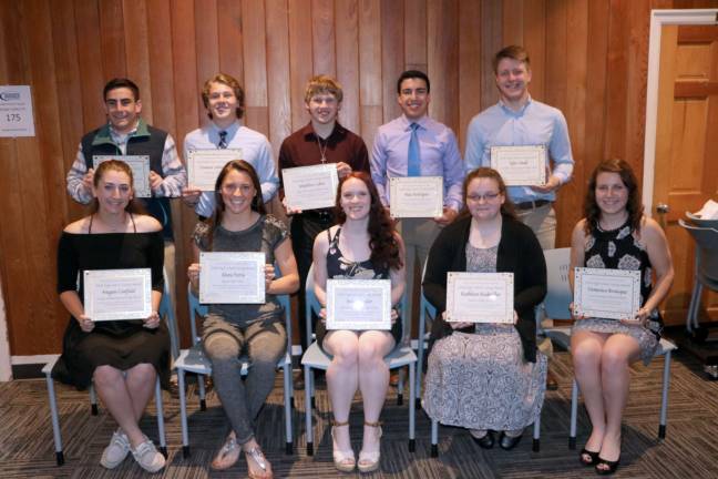 Honorees, from left: Front row; Megan Canfield, Alexis Faria, Jessica Taylor, Kathleen Reidmiller, and Domenica Bevacqua. Back row; Jack Lubertazzi, Dominc Solimando, Matthew Cohrs, Max Rodriquez, and Tyler Small Photo provided