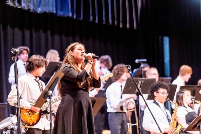 School bands compete in Jazz Festival TJ3 The Lenape Valley Regional High School Jazz Ensemble performs. (Photo by Sammie Finch)