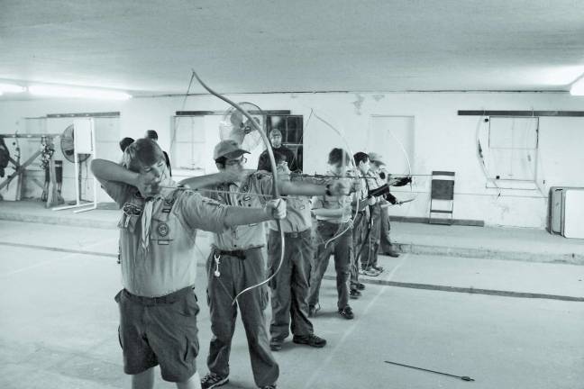Troop 85 join the Bowmen Troop 85 recently enjoyed an open archery shoot with the Appalachian Bowmen.