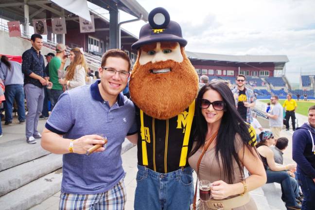 World's best baseball coming to area The team mascot, Herbie the Miner, with Adam Tripp of Newton and his sister Andrea Tripp on May 14, 2016 at Skylands Stadium.