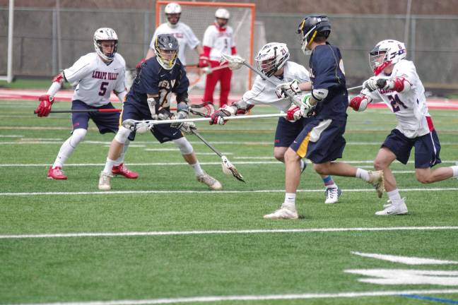 Lenape Valley falls in boys lacrosse The Lenape Valley Patriots and the Delaware Valley Terriers in action on the field. Photos by George Leroy Hunter
