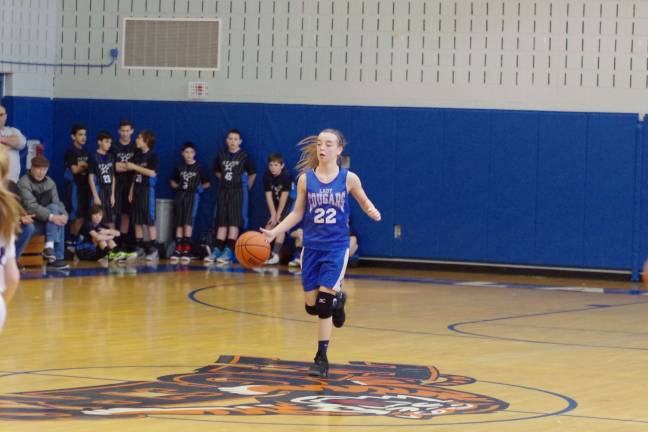 Sparta 7th grade girls win hoops championship Kittatinny's Madison Beyer in possession.