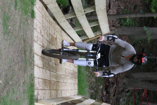Mountain Creek Bike Park opens new top-to-bottom beginner trail Testing out the new trail.
