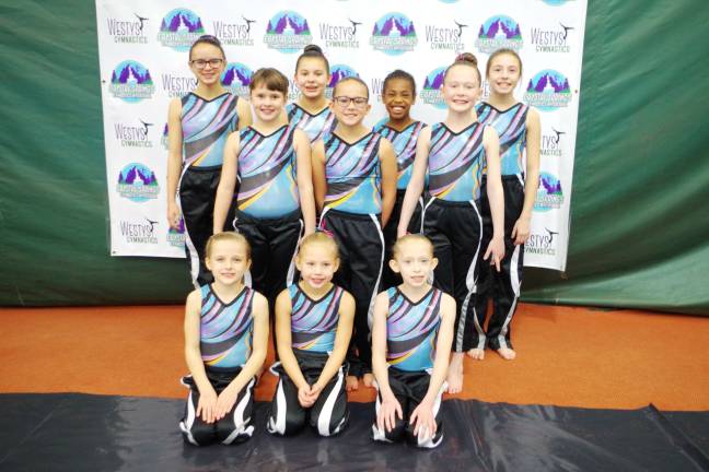 Westys gymnasts starting in back row from left, Adrianna Barone, Samie Copley, Olvia Fisher, Sabrina Dispenziere. Middle row, Rachael Mckenna, Hanna Garofano, Moya Lynch. Front row, Molly Compa, Hailey Jenkins, Chelsea Smith. Photos by George Leroy Hunter