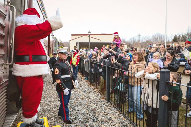 Santa comes to Sparta Train Station Santa will arrive at the Sparta Train Station at 3:30 p.m. on Dec. 1, 2018. Attendees are advised to arrive much earlier because they will first need to take the $2 shuttle bus (children free) from the Sparta High School or Middle School, to arrive at the Train Station. (Photo provided).