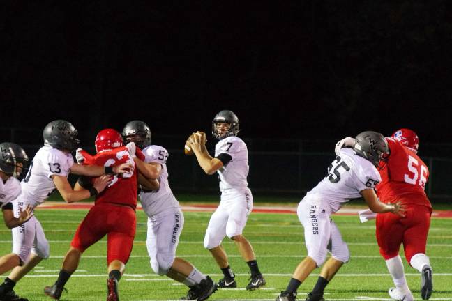 LVRHS beats Wallkill, 19-7 Wallkill Valley quarterback Alex Mastroianni ready to throw.