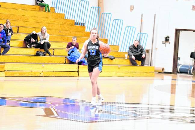 Kittatinny's Olivia Lombardo handles the ball. She scored seven points.