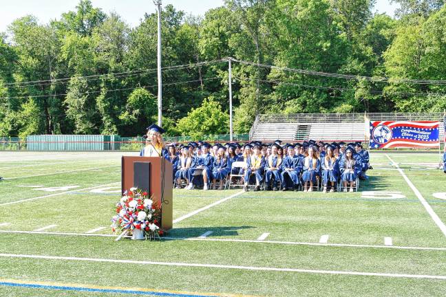 Photos: Lenape Valley Regional High School graduation Lenape Valley Regional High School salutatorian Samantha Krauklis gives the welcome address at graduation Saturday, June 21. (Photos by Maria Kovic)