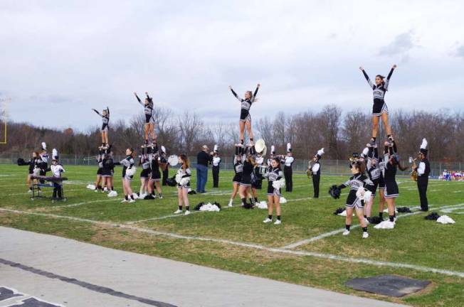 KRHS defeats Wallkill in football The Wallkill Valley Regional High School Marching Band and cheerleaders perform during halftime.