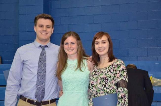 63 Pope John students earn AP scholar awards Pope John XXIII Regional High School Class of 2017 members Jacob Cooper, Anna Campbell and Rebecca Wiltshire were named National AP Scholar award winners by the College Board for 2017. These three were among Pope John's 63 students who earned recognition from the College Board for outstanding achievement on the 2017 AP exams. Not pictured with Cooper, Campbell and Wiltshire is Clint Roe, a member of the Class of 2017 who was also named a National AP Scholar award winner. Photo courtesy of Pope John XXIII