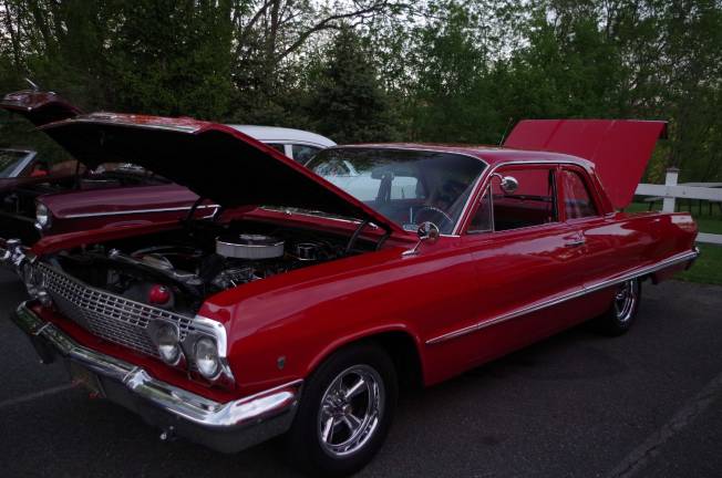 Classic cars cruise into Branchville 1963 Chevy Impala owned by Joseph Colombraro of Wantage.