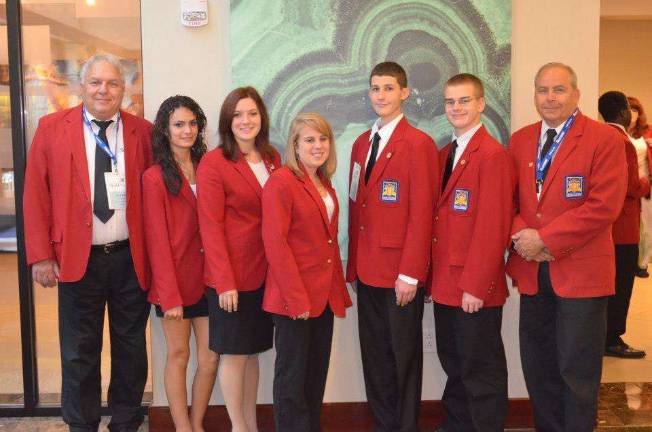 Learning leadership in Washington D.C. Pictured from left: Ralph Starace, Sarah Higgins, NJ State President Daria Ferdine, Mia Branham, Matt Coresello, Bradford Van Orden, and NJ State Director Peter Carey.