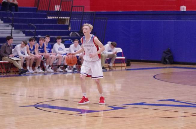 Kittatinny defeats Lenape Valley in boys' varsity basketball Lenape Valley's Ryan Biongorno handles the ball in the fourth quarter.